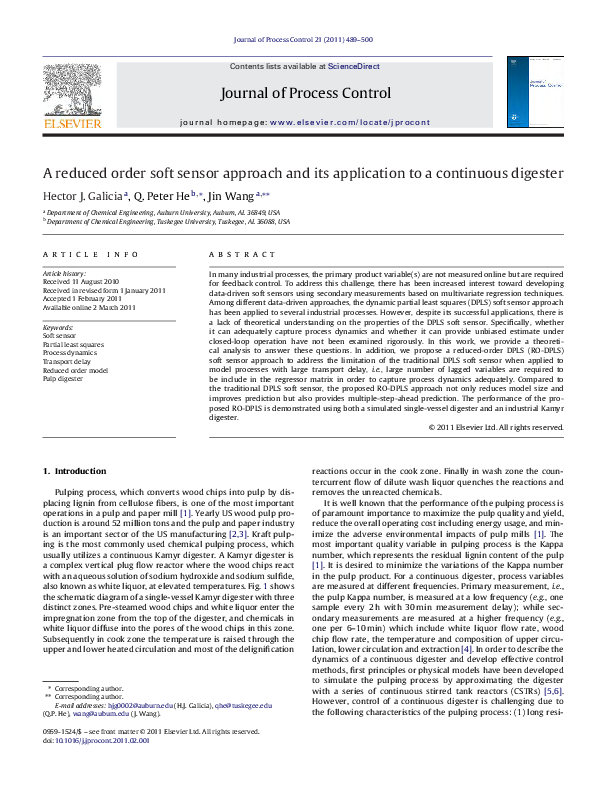 (PDF) A reduced order soft sensor approach and its application to a ...
