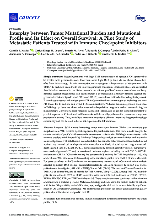 (PDF) Interplay between Tumor Mutational Burden and Mutational Profile ...
