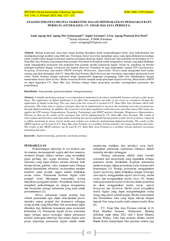 Studi Kasus Digital Marketing: Strategi Sukses Meningkatkan Penjualan Produk Kecantikan Organik "Bunga Rampai"