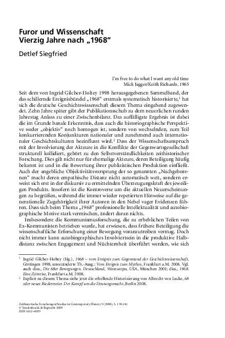 (PDF) Furor und Wissenschaft Vierzig Jahre nach 