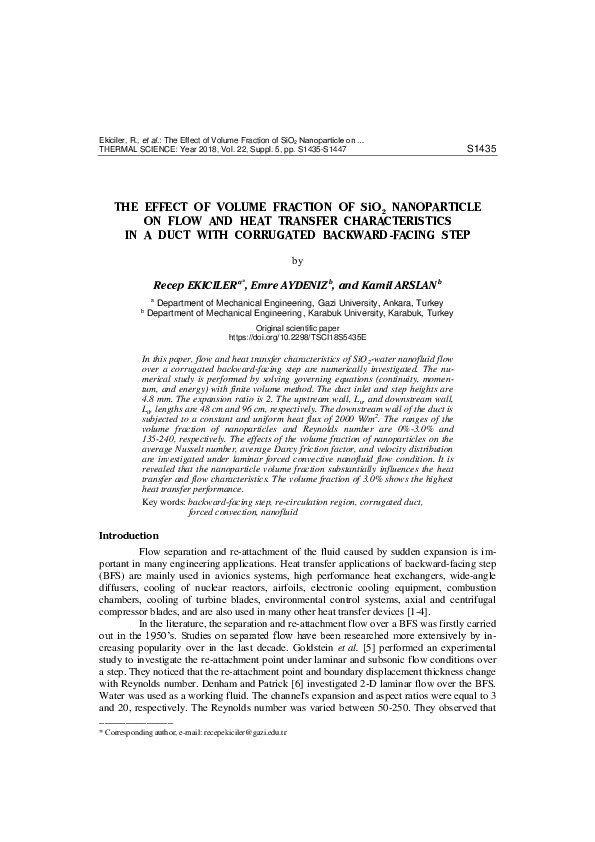 (PDF) FRACTION OF SiO 2 NANOPARTICLE ON FLOW AND HEAT TRANSFER ...