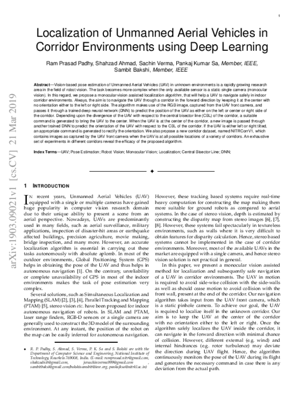 (PDF) Localization of Unmanned Aerial Vehicles in Corridor Environments ...