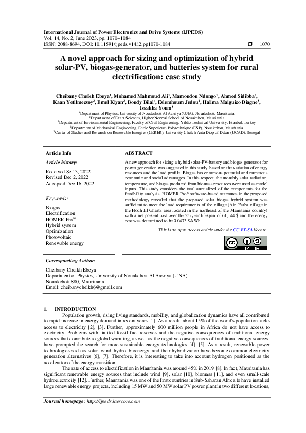 (PDF) A novel approach for sizing and optimization of hybrid solar-PV ...