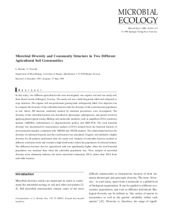 (PDF) Microbial Diversity and Community Structure in Two Different ...