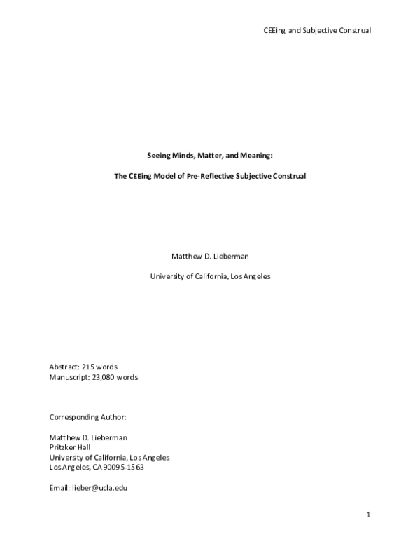 (PDF) Seeing Minds, Matter, and Meaning: The CEEing Model of Pre ...