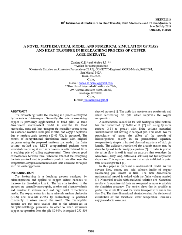 (PDF) A Novel Mathematical Model and Numerical Simulation of Mass and ...