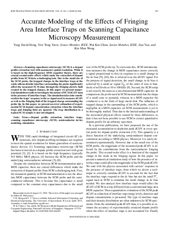 (PDF) Accurate modeling of the effects of fringing area interface traps ...