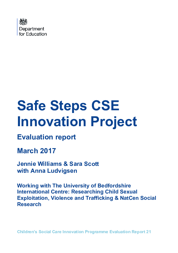 (PDF) Safe Steps CSE Innovation Project : evaluation report. March 2017