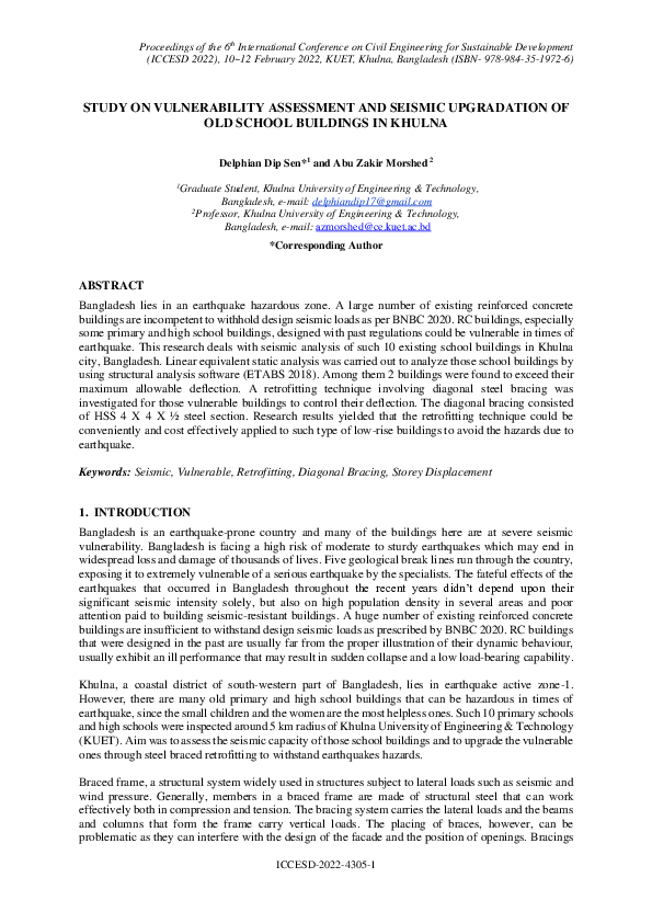 (PDF) STUDY ON VULNERABILITY ASSESSMENT AND SEISMIC UPGRADATION OF OLD ...