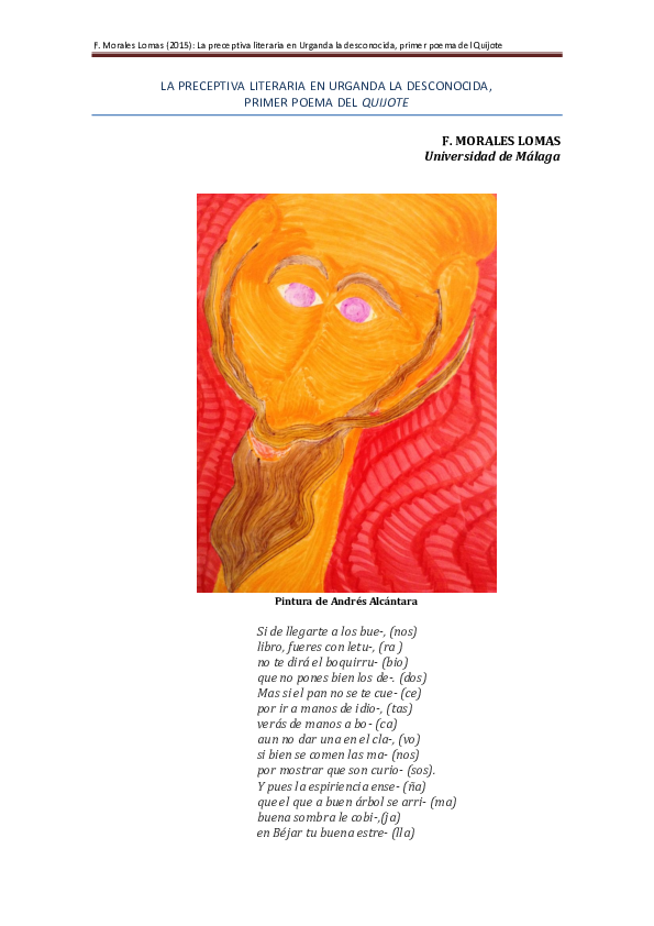 (PDF) La preceptiva literaria en Urganda la desconocida, primer poema