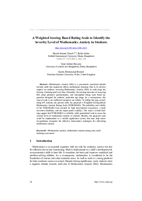 (PDF) A Weighted Scoring Based Rating Scale to Identify the Severity ...