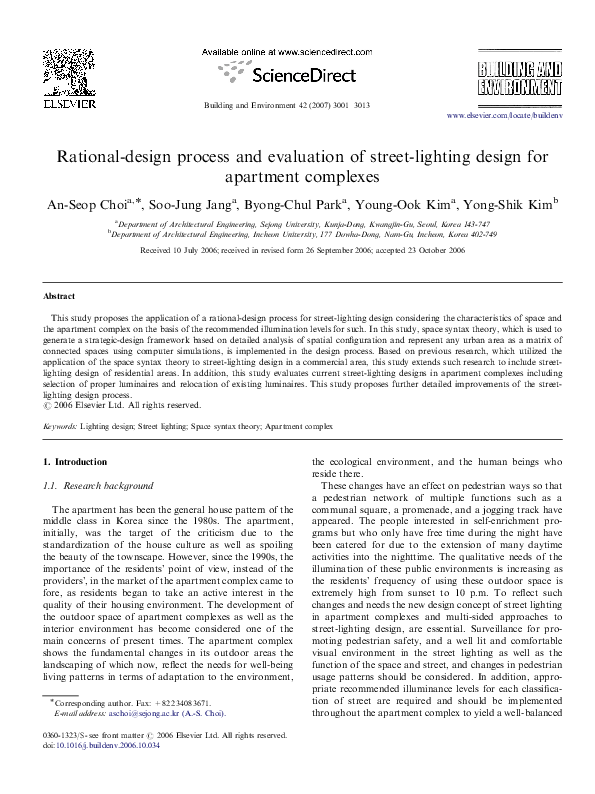 (PDF) Rational-design process and evaluation of street-lighting design ...