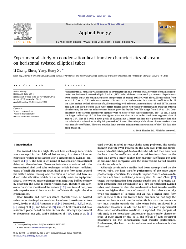 (PDF) Experimental study on condensation heat transfer characteristics ...