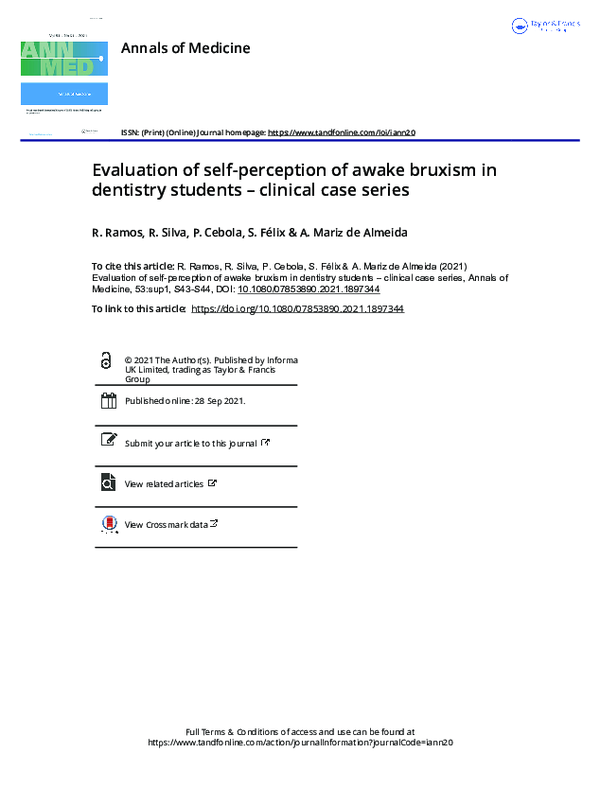 (PDF) Evaluation of self-perception of awake bruxism in dentistry ...