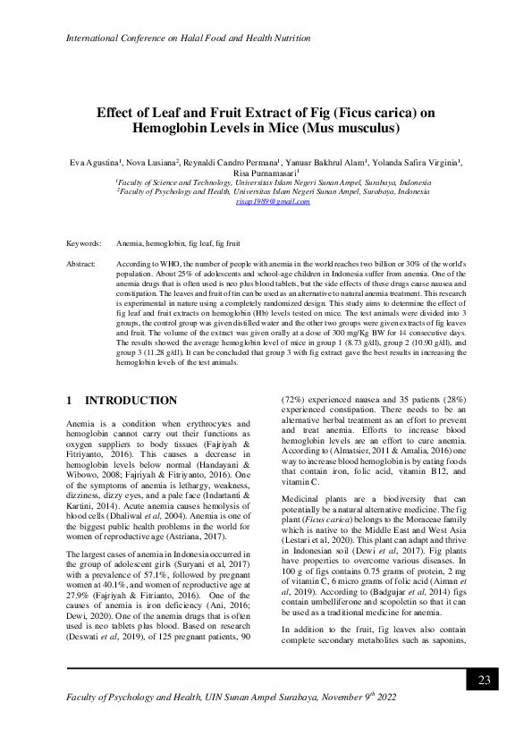 (PDF) Effect of Leaf and Fruit Extract of Fig (Ficus carica) on ...