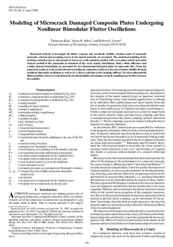 (PDF) Modeling of Microcrack Damaged Composite Plates Undergoing ...