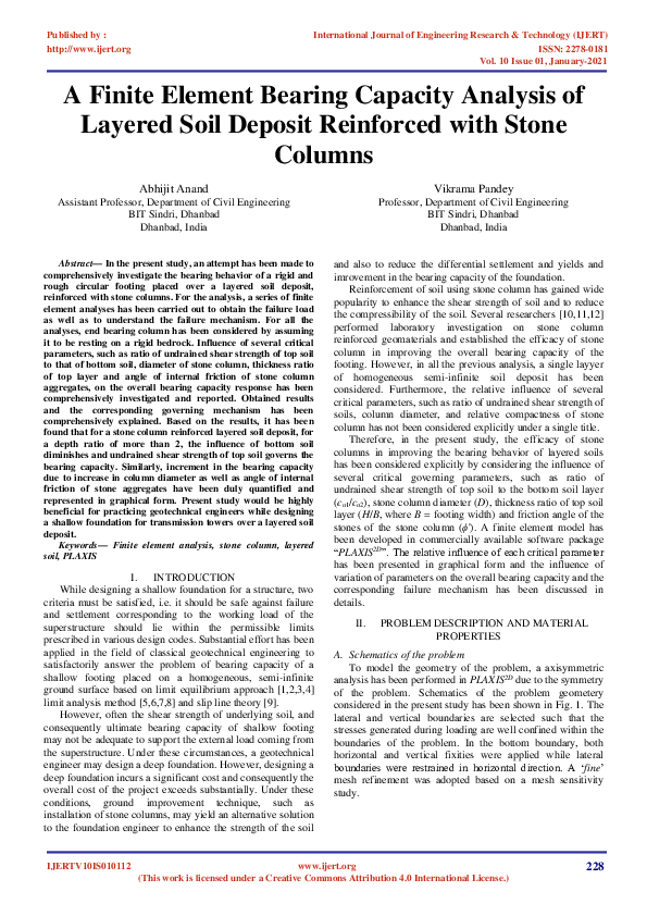 (PDF) A Finite Element Bearing Capacity Analysis of Layered Soil ...