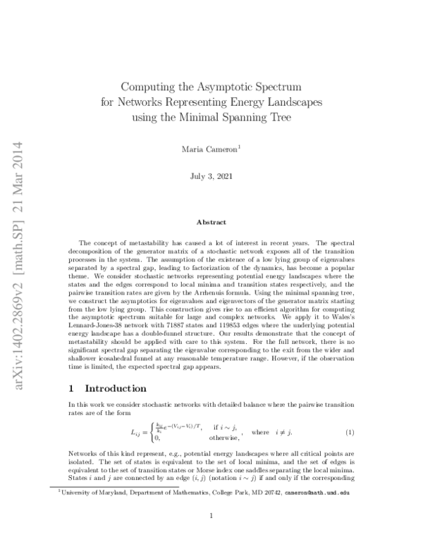 (PDF) Computing the asymptotic spectrum for networks representing ...