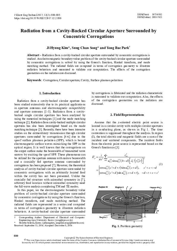 (PDF) Radiation from a Cavity-Backed Circular Aperture Surrounded by ...