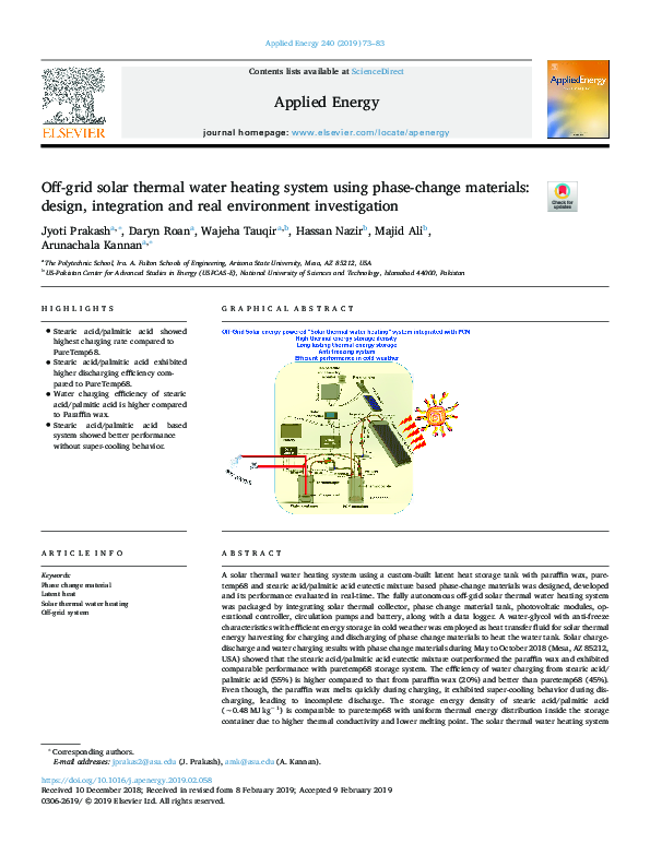 (PDF) Off-grid solar thermal water heating system using phase-change ...