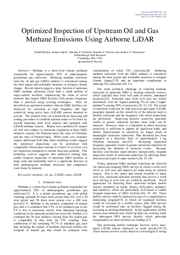 (PDF) Optimized inspection of upstream oil and gas methane emissions ...