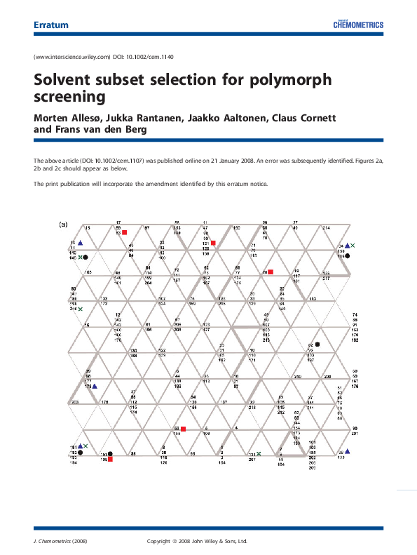 (PDF) Erratum: Solvent subset selection for polymorph screening