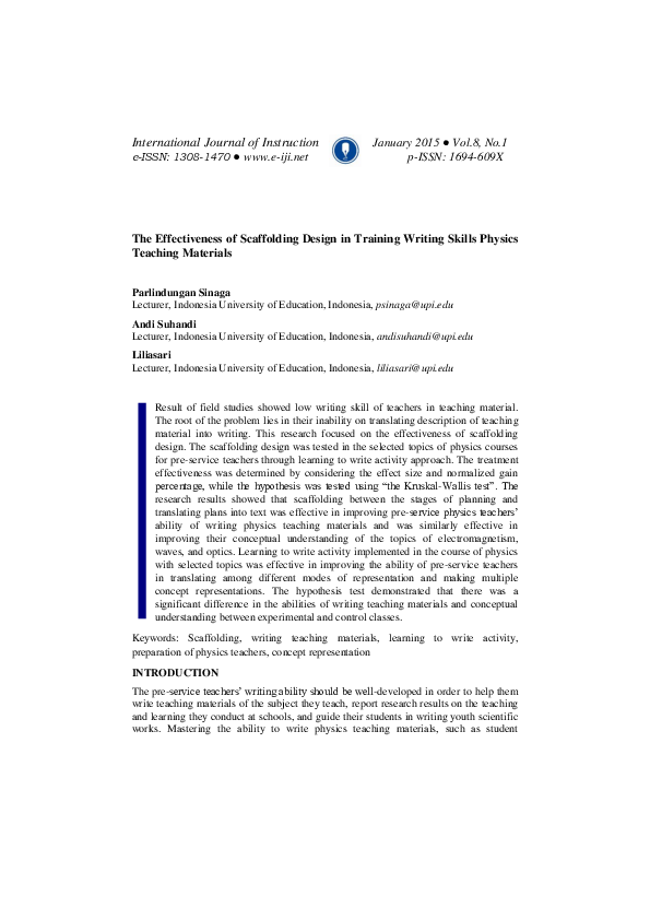 (PDF) The Effectiveness of Scaffolding Design in Training Writing ...