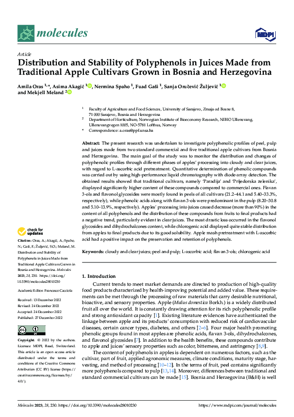 (PDF) Distribution and Stability of Polyphenols in Juices Made from ...