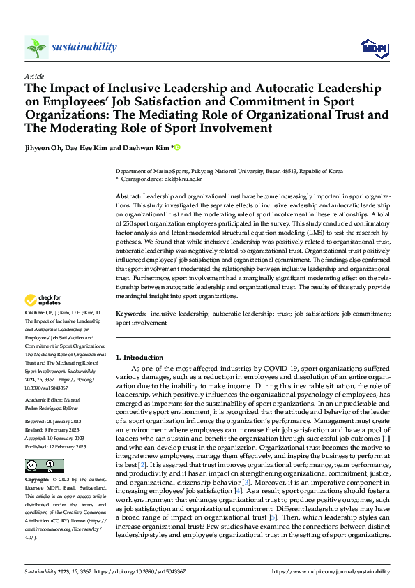 (PDF) The Impact of Inclusive Leadership and Autocratic Leadership on ...