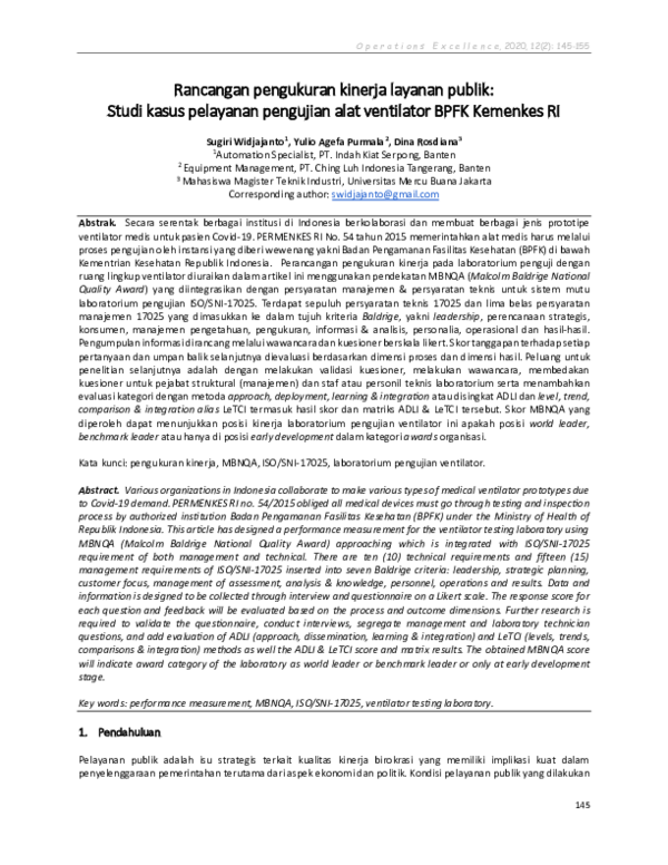 (PDF) Rancangan pengukuran kinerja layanan publik: Studi kasus ...
