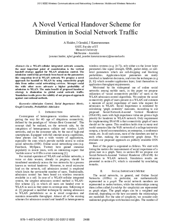 (PDF) A novel vertical handover scheme for diminution in social network ...