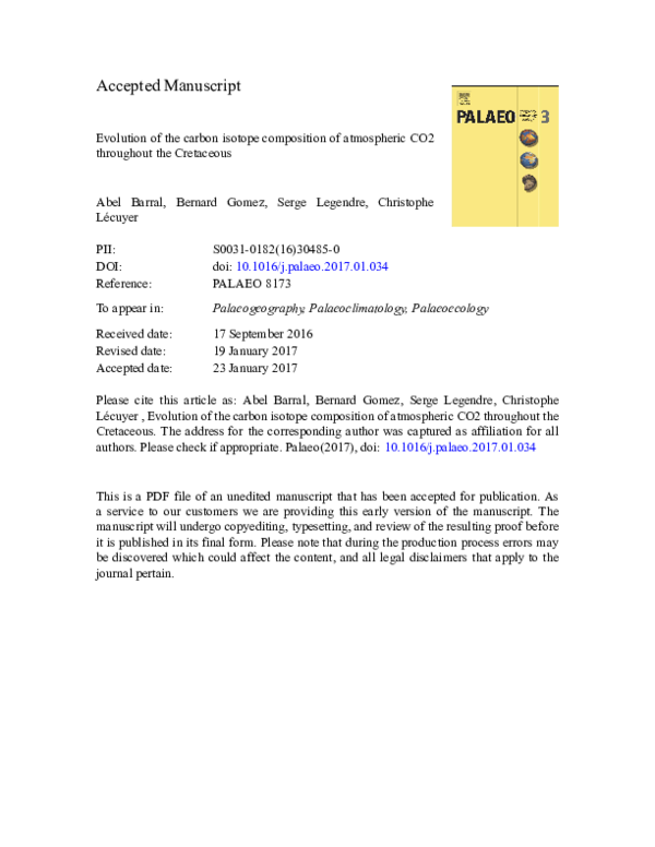 (PDF) Evolution of the carbon isotope composition of atmospheric CO2 ...