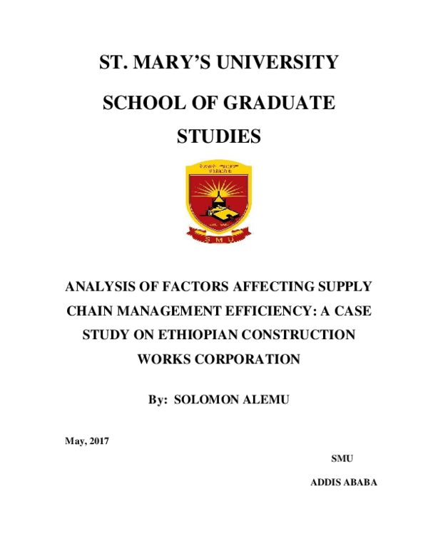 (PDF) Analysis of Factors Affecting Supply Chain Management Efficiency ...