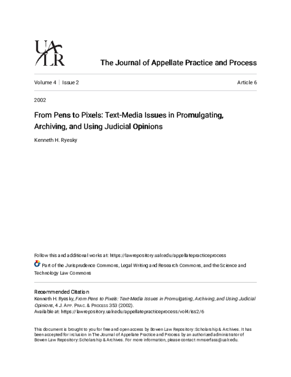 (PDF) From Pens to Pixels: Text-Media Issues in Promulgating, Archiving ...