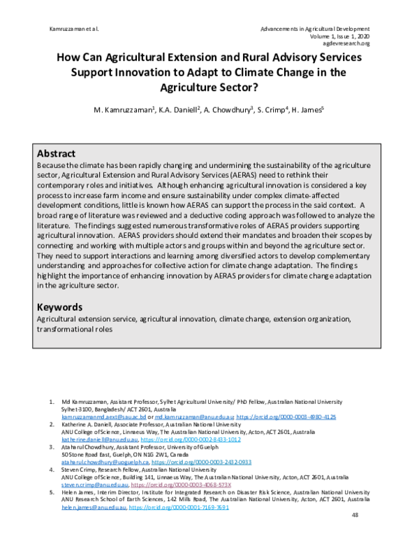 (PDF) How can agricultural extension and rural advisory services ...