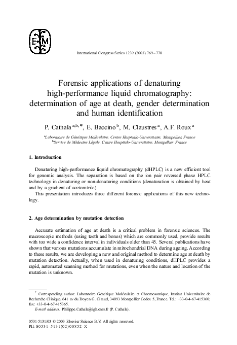 (PDF) Forensic applications of denaturing high-performance liquid ...