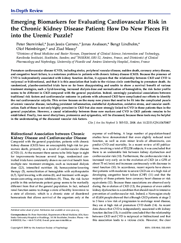 (PDF) Emerging Biomarkers for Evaluating Cardiovascular Risk in the ...