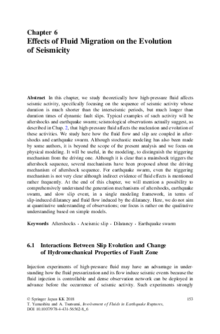 (PDF) Effects of Fluid Migration on the Evolution of Seismicity