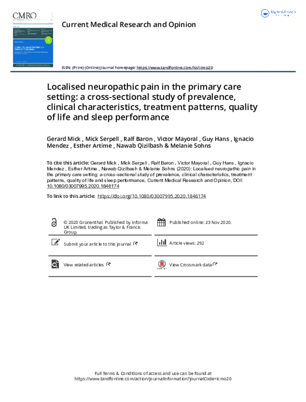 (PDF) Localised neuropathic pain in the primary care setting: a cross ...