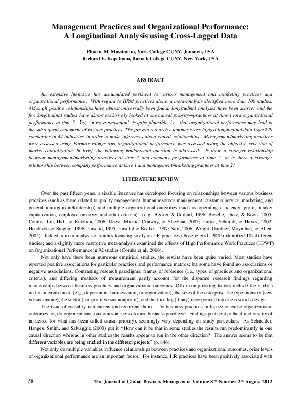 (PDF) Management Practices and Organizational Performance: A ...