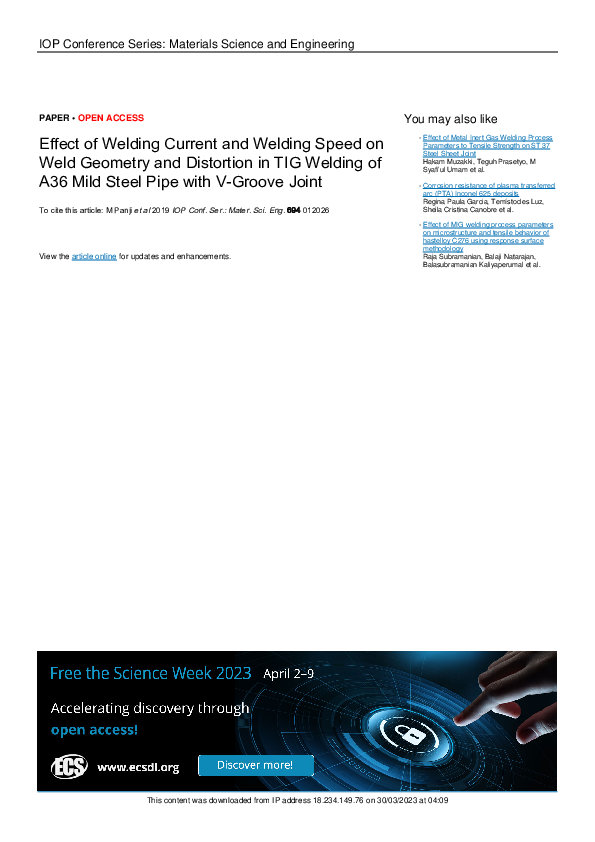 (PDF) Effect of Welding Current and Welding Speed on Weld Geometry and ...