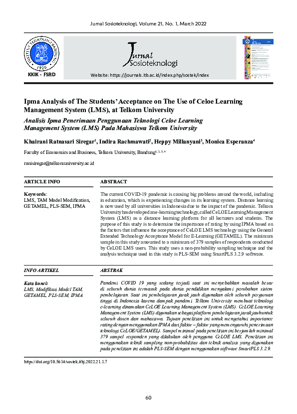 (PDF) Ipma Analysis of Acceptance of Use of Learning Management System ...