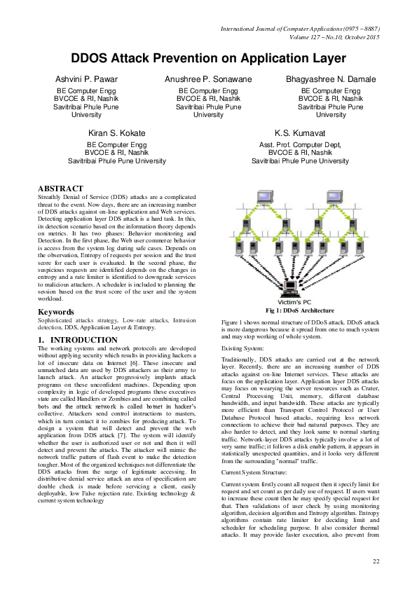 (PDF) DDOS Attack Prevention on Application Layer
