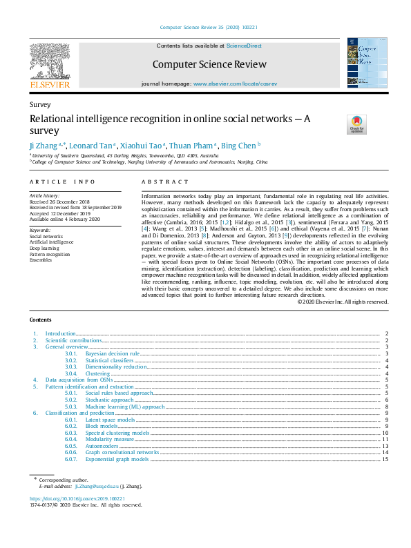 (PDF) Relational intelligence recognition in online social networks — A ...