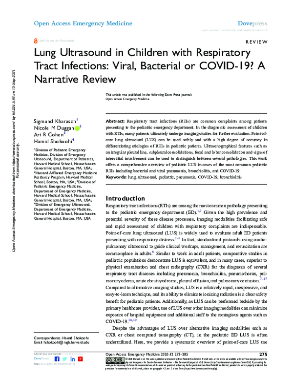 (PDF) Lung Ultrasound in Children with Respiratory Tract Infections ...