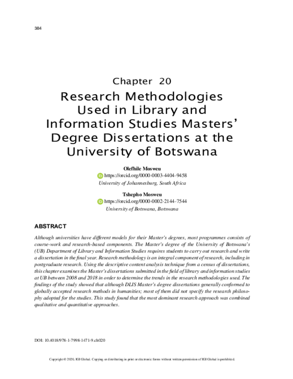 (PDF) Research Methodologies Used in Library and Information Studies ...