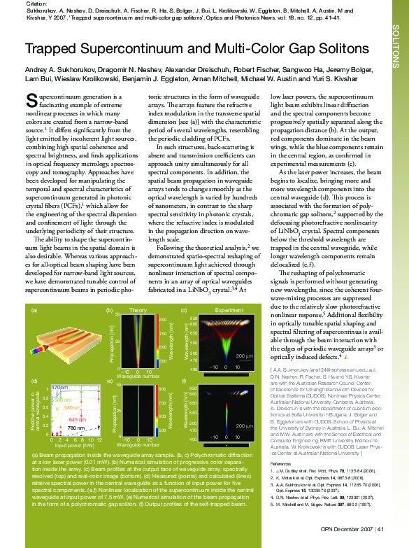 (PDF) Trapped Supercontinuum and Multi-Color Gap Solitons