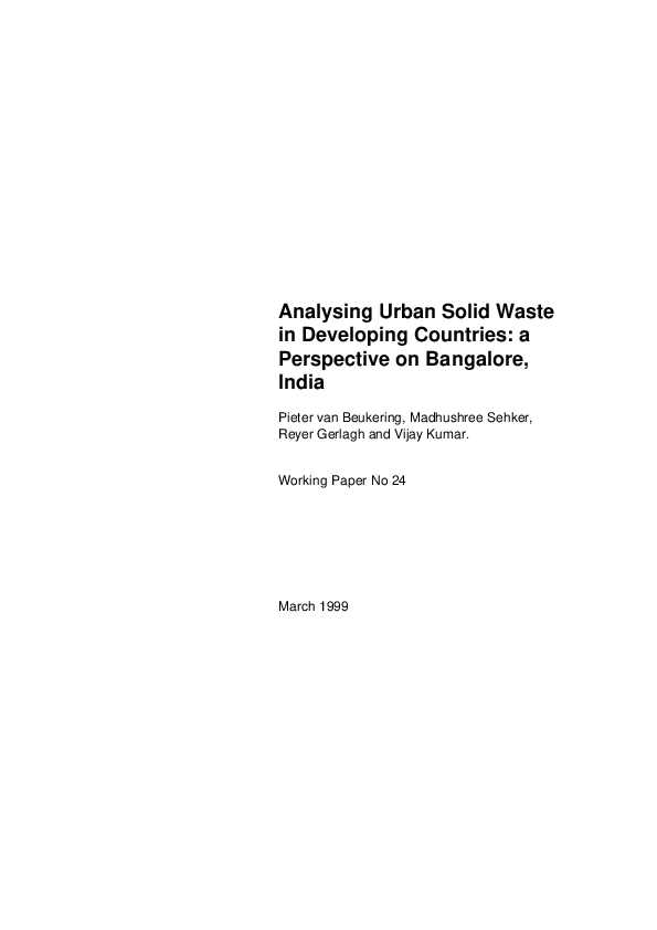 (PDF) Analysing urban solid waste in developing countries: a ...