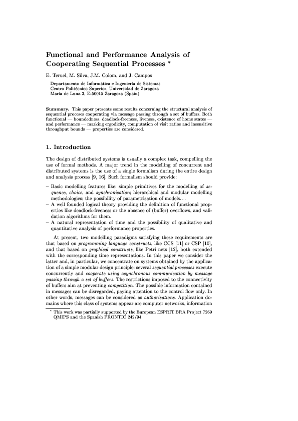 (PDF) Functional and Performance Analysis of Cooperating Sequential ...