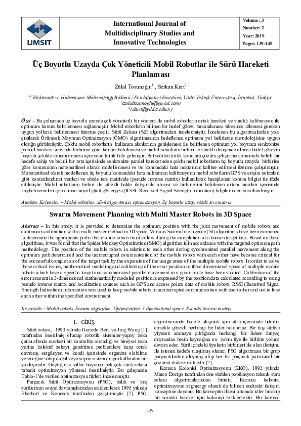 (PDF) Swarm Movement Planning with Multi Master Robots in 3D Space